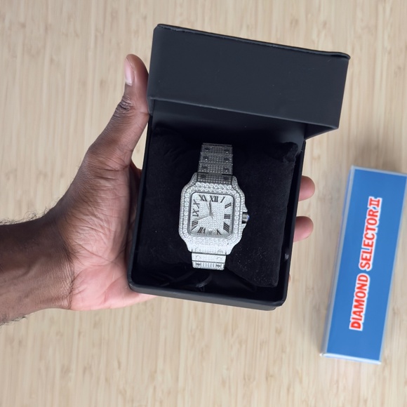 Hip Hop Bling Other - Moissanite VVS Iced Out Baller Square Steel Bust Down Watch